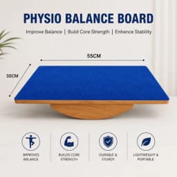 Wooden Balance Board Foot Rocker Leg Exerciser Occupational physio Therapy, simply fit board & kids balance board (Its Safe balancing board) New (Blue) view 1