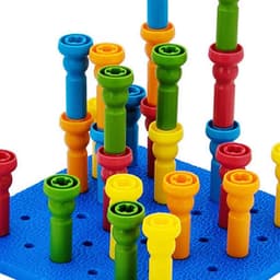 Bubbles & Blocks Stacking Peg Board Set (Pegs Building Blocks Toy) view 2