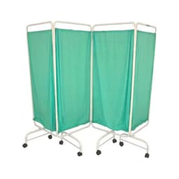 Premium 4-Fold Mobile Medical Privacy Screen – Foldable Hospital Ward Room Divider with Wheels for Clinics & Physiotherapy Centers view 1