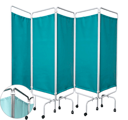 Premium 4-Fold Mobile Medical Privacy Screen – Foldable Hospital Ward Room Divider with Wheels for Clinics & Physiotherapy Centers view 3