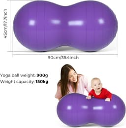 Premium Anti-Burst Peanut Exercise Ball with Foot Pump – Ergonomic Therapy & Birthing Ball for Kids, Adults, and Physiotherapy view 3