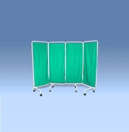 Premium 4-Fold Mobile Medical Privacy Screen – Foldable Hospital Ward Room Divider with Wheels for Clinics & Physiotherapy Centers view 2