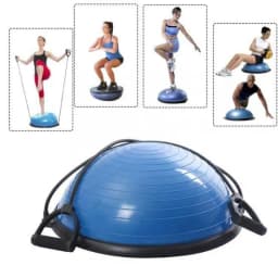 Half-Dome Inflatable Balance Trainer Ball with Resistance Bands (Bosu Style Balance Dome) view 1
