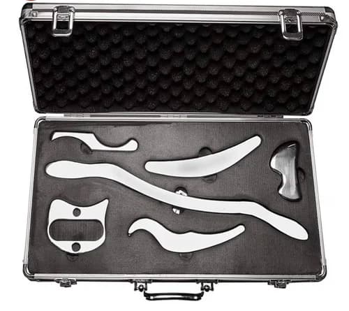 5-Piece Stainless Steel IASTM Scraping Tool Set for Myofascial Release & Physiotherapy