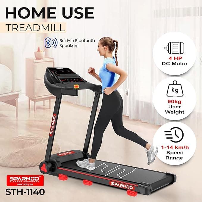 StrideX STH-1200 Treadmill – 4HP Peak Motor | 12km/h, Manual Incline | Home Fitness,